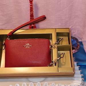 COACH Red Wrislet With Two Charms NWT